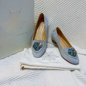 Charlotte Olympia Aquarius Suede Flats